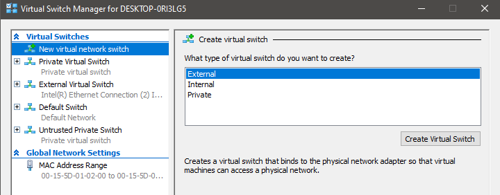 Hyper-V Switch Manager