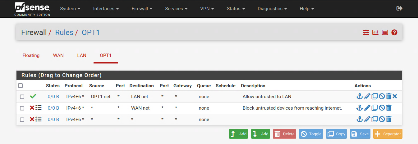 pfSense Rules